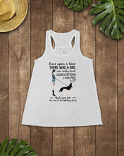Load image into Gallery viewer, A Girl Really Loved Dogs And Tattoos  Unique Custom Design Ladies Flowy Tank
