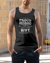 Load image into Gallery viewer, A Proud Husband Of A Freaking Awesome Wife Gift For Family Unisex Tank Top
