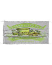 Load image into Gallery viewer, Born Lucky On Shamrock Happy St. Patrick's Day Printed Mug Cloth Face Mask
