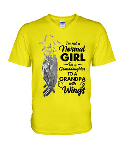 A Granddaughter To A Grandpa With Wings Handheld Gift For Granddaughter Guys V-Neck
