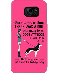 A Girl Really Loved Dogs And Tattoos  Unique Custom Design Phone case