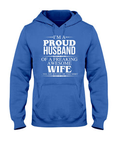 A Proud Husband Of A Freaking Awesome Wife Gift For Family Hoodie