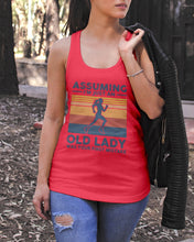 Load image into Gallery viewer, Assuming I'm Just An Old Lady Was Your First Mistake Retro Vintage Ladies Flowy Tank

