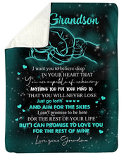 Load image into Gallery viewer, Aim For The Skies Grandma Gift For Grandson Sherpa Blanket

