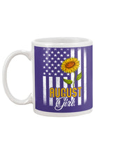 Load image into Gallery viewer, American Flag Sunflower Augustt Girl Trending For Birthday Gift Mug
