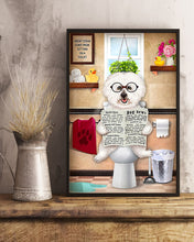 Load image into Gallery viewer, Bichon Frise Sitting Great Ideas Read Newspaper Gift For Dog Lovers Vertical Poster
