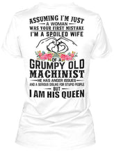 Load image into Gallery viewer, A Spoiled Wife Of Grumpy Old   Machinist     For Personalized Job Gift Ladies Tee
