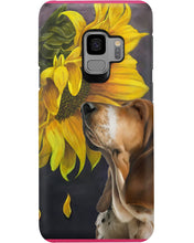 Load image into Gallery viewer, Basset Hound With Sunflower Special Custom Design For Dog Lovers Phone case
