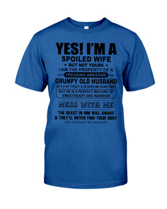 A Spoiled Wife Of An Awesome Grumpy Old Husband Trending Guys Tee