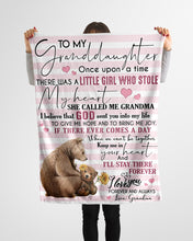 Load image into Gallery viewer, Bear Gift For Granddaughter God Sent You Into My Life  Custom Design Fleece Blanket
