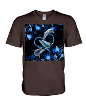 Load image into Gallery viewer, Lovely Phone Case With Dolphin Twinkling Blue Heart Gift For Dolphin Lovers Guys V-Neck

