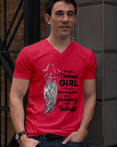 A Granddaughter To A Grandpa With Wings Handheld Gift For Granddaughter Guys V-Neck