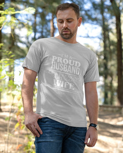 A Proud Husband Of A Freaking Awesome Wife Gift For Family Guys Tee