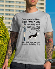 Load image into Gallery viewer, A Girl Really Loved Dogs And Tattoos  Unique Custom Design Guys Tee
