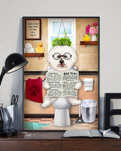 Load image into Gallery viewer, Bichon Frise Sitting Great Ideas Read Newspaper Gift For Dog Lovers Vertical Poster
