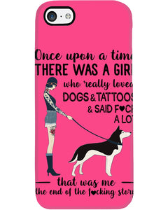 A Girl Really Loved Dogs And Tattoos  Unique Custom Design Phone case