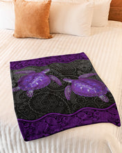 Load image into Gallery viewer, Beautiful Purple Turtle Paisley Pattern Gift For Turtle Lovers Fleece Blanket
