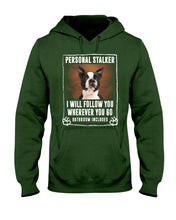 Load image into Gallery viewer, Boston Terrier Personal Stalker St. Patrick's Day Printed Mug Hoodie
