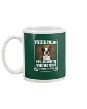 Load image into Gallery viewer, Boston Terrier Personal Stalker St. Patrick's Day Printed Mug Mug
