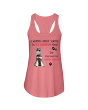 Load image into Gallery viewer, A Woman Cannot Survive On Self-Quarantine Alone She Also Needs Her Minature Schnauzer Ladies Flowy Tank

