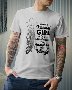 A Granddaughter To A Grandpa With Wings Handheld Gift For Granddaughter Guys Tee
