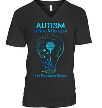 Load image into Gallery viewer, Autism Is Not A Disease It's Borderline Genius Special Custom Design Guys V-Neck
