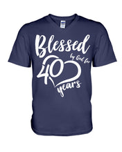 Load image into Gallery viewer, Blessed By God For  40 Years  Special Custom Design Guys V-Neck
