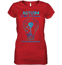 Load image into Gallery viewer, Autism Is Not A Disease It's Borderline Genius Special Custom Design Ladies V-Neck
