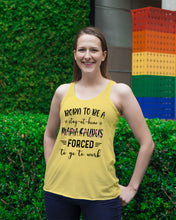 Load image into Gallery viewer, Born To Be A Stay At Home Mamasaurus Forced To Go To Work Ladies Flowy Tank
