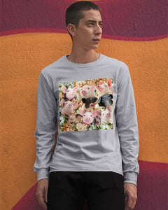 Cute Pig With Flowers Gift For Pig Lovers Unisex Long Sleeve