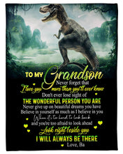 Load image into Gallery viewer, Ba Gift For Grandson Dinosaur The Wonderful Person You Are Fleece Blanket

