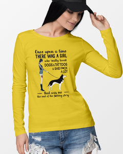 A Girl Really Loved Dogs And Tattoos  Unique Custom Design Unisex Long Sleeve