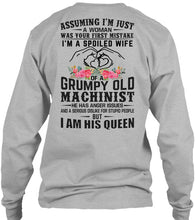Load image into Gallery viewer, A Spoiled Wife Of Grumpy Old   Machinist     For Personalized Job Gift Unisex Long Sleeve

