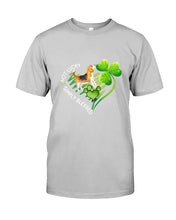 Load image into Gallery viewer, Beagle Not Lucky Simply Blessed Clover Heart St Patrick's Day Gift For Dog Lovers Guys Tee
