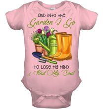 Load image into Gallery viewer, And Into The Garden I Go To Lose My Mind And I Find My Soul Baby Onesie
