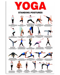 Yoga Standing Postures Useful Knowledge Meaningful Gift Vertical Poster
