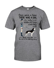Load image into Gallery viewer, A Girl Really Loved Dogs And Tattoos  Unique Custom Design Guys Tee

