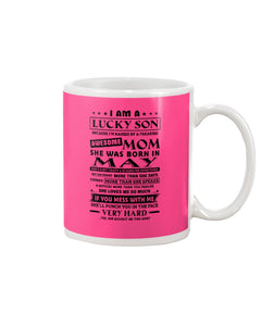 A Lucky Son Of A May Freaking Awesome Mom For Birthday Gift Mug