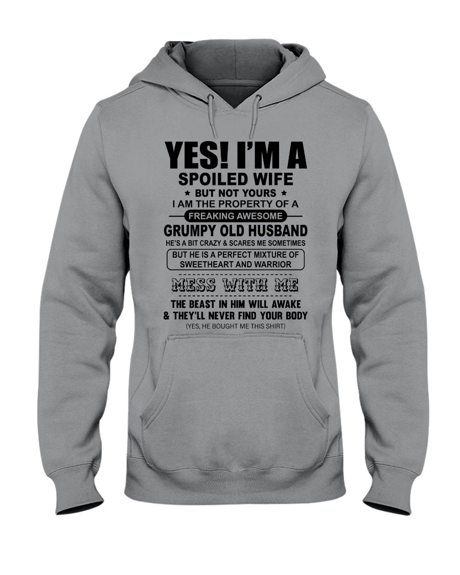 A Spoiled Wife Of An Awesome Grumpy Old Husband Trending Hoodie