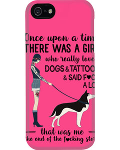 A Girl Really Loved Dogs And Tattoos  Unique Custom Design Phone case
