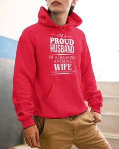 A Proud Husband Of A Freaking Awesome Wife Gift For Family Hoodie