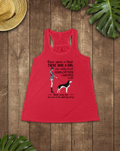 Load image into Gallery viewer, A Girl Really Loved Dogs And Tattoos  Unique Custom Design Ladies Flowy Tank
