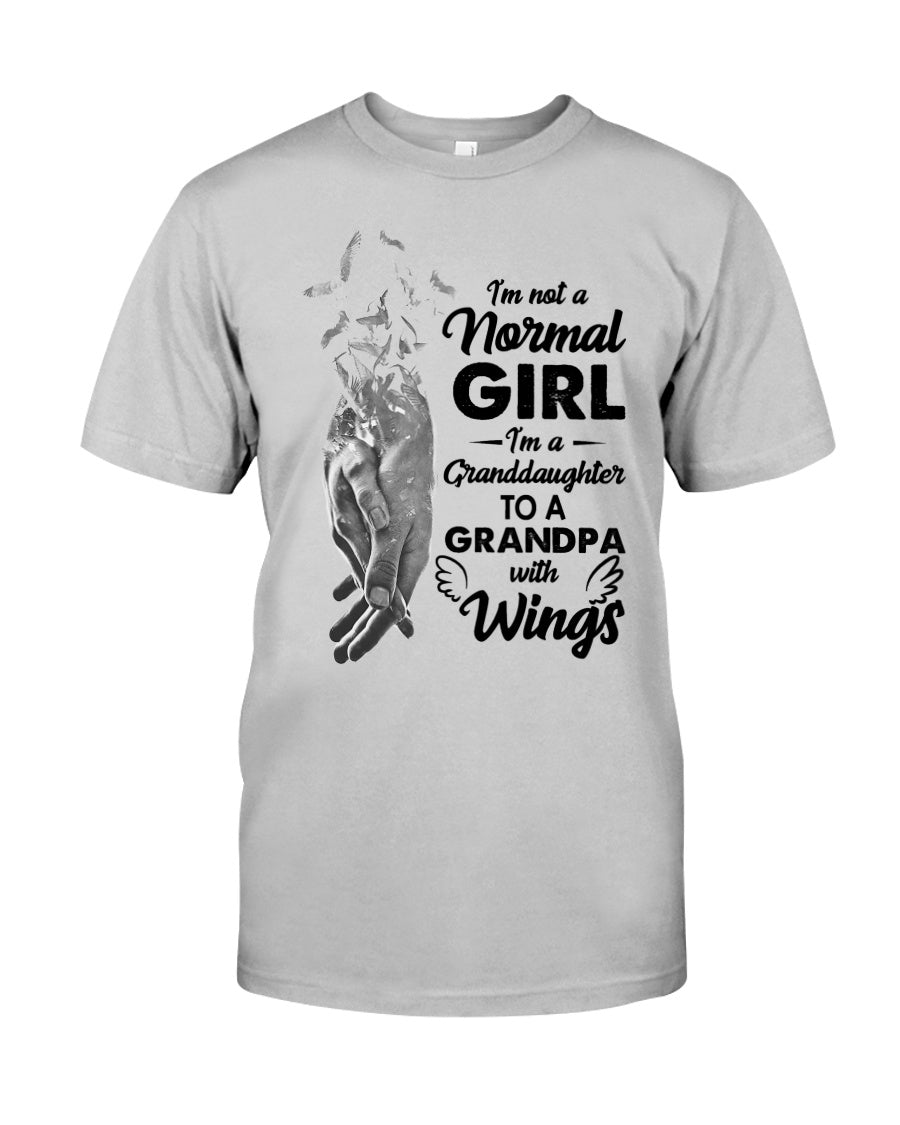 A Granddaughter To A Grandpa With Wings Handheld Gift For Granddaughter Guys Tee