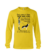 Load image into Gallery viewer, A Girl Really Loved Dogs And Tattoos  Unique Custom Design Unisex Long Sleeve

