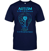 Load image into Gallery viewer, Autism Is Not A Disease It's Borderline Genius Special Custom Design Guys Tee
