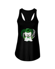 Load image into Gallery viewer, Bichon White And Green Clover Heart Design St Patrick's Day Gift For Dog Lovers Ladies Flowy Tank
