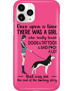 A Girl Really Loved Dogs And Tattoos  Unique Custom Design Phone case