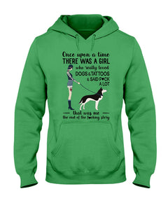 A Girl Really Loved Dogs And Tattoos  Unique Custom Design Hoodie
