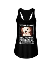 Load image into Gallery viewer, American Bulldog Personal Stalker St. Patrick's Day Printed Mug Ladies Flowy Tank
