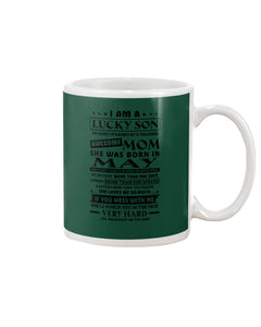 A Lucky Son Of A May Freaking Awesome Mom For Birthday Gift Mug